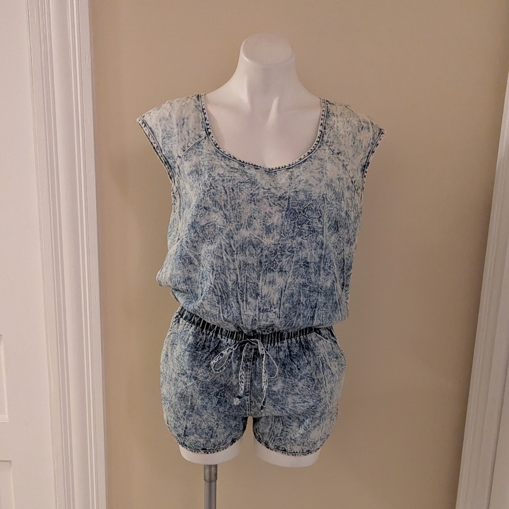 Milkyway blue acid wash romper size M